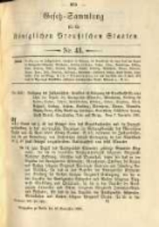 Gesetz-Sammlung f&uuml;r die K&ouml;niglichen Preussischen Staaten. 1890.11.27 No41