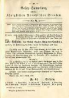 Gesetz-Sammlung f&uuml;r die K&ouml;niglichen Preussischen Staaten. 1891.04.23 No8