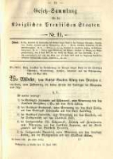 Gesetz-Sammlung für die Königlichen Preussischen Staaten. 1891.06.12 No11
