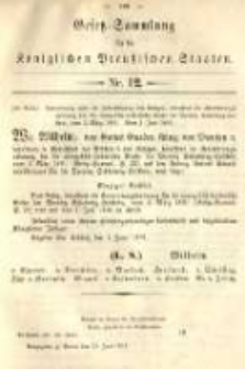 Gesetz-Sammlung für die Königlichen Preussischen Staaten. 1891.06.15 No12