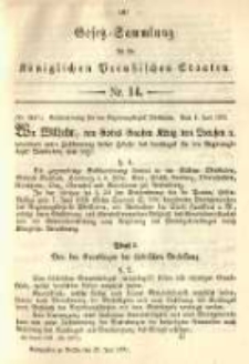 Gesetz-Sammlung f&uuml;r die K&ouml;niglichen Preussischen Staaten. 1891.06.23 No14