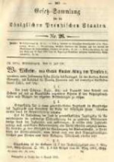 Gesetz-Sammlung f&uuml;r die K&ouml;niglichen Preussischen Staaten. 1891.08.04 No26