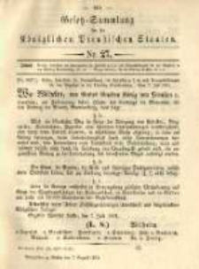 Gesetz-Sammlung für die Königlichen Preussischen Staaten. 1891.08.07 No27