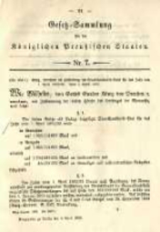 Gesetz-Sammlung für die Königlichen Preussischen Staaten. 1892.04.04 No7