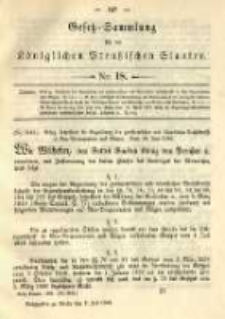 Gesetz-Sammlung f&uuml;r die K&ouml;niglichen Preussischen Staaten. 1892.07.02 No18