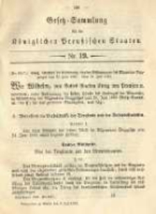 Gesetz-Sammlung f&uuml;r die K&ouml;niglichen Preussischen Staaten. 1892.07.08 No19