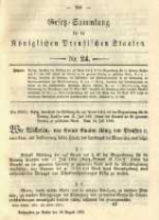 Gesetz-Sammlung f&uuml;r die K&ouml;niglichen Preussischen Staaten. 1892.08.16 No24