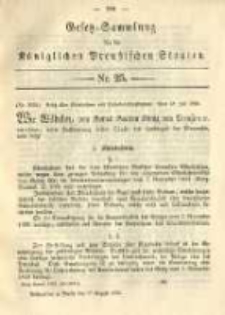 Gesetz-Sammlung f&uuml;r die K&ouml;niglichen Preussischen Staaten. 1892.08.17 No25