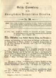 Gesetz-Sammlung f&uuml;r die K&ouml;niglichen Preussischen Staaten. 1892.09.17 No30