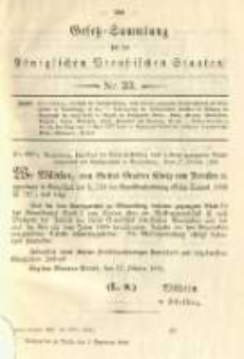 Gesetz-Sammlung f&uuml;r die K&ouml;niglichen Preussischen Staaten. 1892.11.01 No33