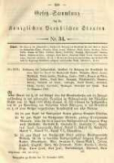 Gesetz-Sammlung f&uuml;r die K&ouml;niglichen Preussischen Staaten. 1892.11.24 No34