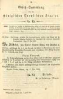 Gesetz-Sammlung für die Königlichen Preussischen Staaten. 1893.06.07 No15