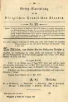 Gesetz-Sammlung f&uuml;r die K&ouml;niglichen Preussischen Staaten. 1893.08.03 No23