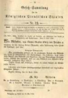 Gesetz-Sammlung f&uuml;r die K&ouml;niglichen Preussischen Staaten. 1894.05.11 No12