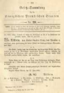 Gesetz-Sammlung f&uuml;r die K&ouml;niglichen Preussischen Staaten. 1894.06.26 No20