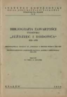 Bibliografia zawartości tygodnika "Jeździec i Hodowca" 1922-1939