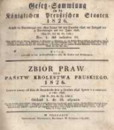 Gesetz-Sammlung f&uuml;r die K&ouml;niglichen Preussischen Staaten. 1826 No1