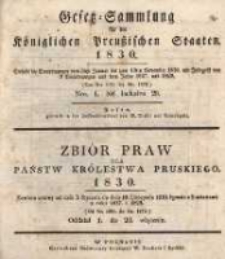 Gesetz-Sammlung f&uuml;r die K&ouml;niglichen Preussischen Staaten. 1830 No1