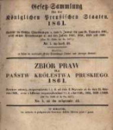 Gesetz-Sammlung f&uuml;r die K&ouml;niglichen Preussischen Staaten. 1861.01.04 No1