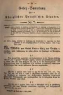 Gesetz-Sammlung für die Königlichen Preussischen Staaten. 1880.03.01 No7