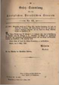 Gesetz-Sammlung f&uuml;r die K&ouml;niglichen Preussischen Staaten. 1880.03.09 No11