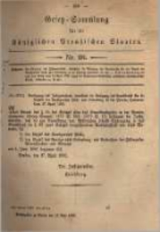 Gesetz-Sammlung f&uuml;r die K&ouml;niglichen Preussischen Staaten. 1880.05.13 No20