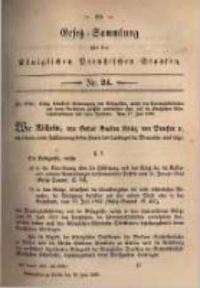 Gesetz-Sammlung f&uuml;r die K&ouml;niglichen Preussischen Staaten. 1880.06.19 No24
