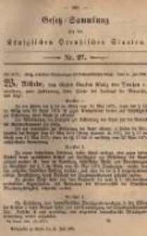 Gesetz-Sammlung für die Königlichen Preussischen Staaten. 1880.07.21 No27