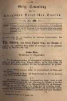 Gesetz-Sammlung f&uuml;r die K&ouml;niglichen Preussischen Staaten. 1880.08.23 No29