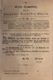 Gesetz-Sammlung f&uuml;r die K&ouml;niglichen Preussischen Staaten. 1880.09.08 No31