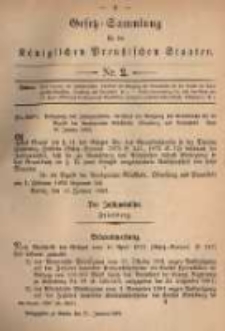 Gesetz-Sammlung für die Königlichen Preussischen Staaten. 1882.01.21 No2