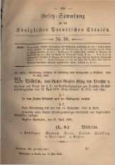 Gesetz-Sammlung für die Königlichen Preussischen Staaten. 1882.05.12 No16