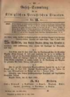 Gesetz-Sammlung für die Königlichen Preussischen Staaten. 1882.05.27 No21