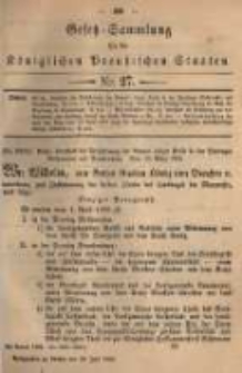 Gesetz-Sammlung für die Königlichen Preussischen Staaten. 1882.07.29 No27