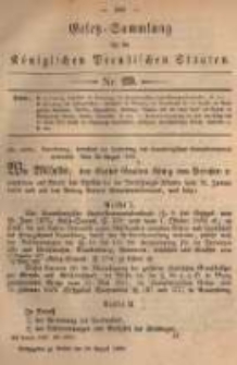 Gesetz-Sammlung f&uuml;r die K&ouml;niglichen Preussischen Staaten. 1882.08.26 No29
