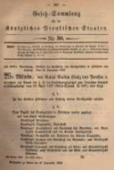 Gesetz-Sammlung für die Königlichen Preussischen Staaten. 1882.09.27 No30