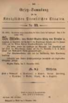 Gesetz-Sammlung für die Königlichen Preussischen Staaten. 1882.11.03 No33