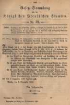 Gesetz-Sammlung f&uuml;r die K&ouml;niglichen Preussischen Staaten. 1882.11.11 No35