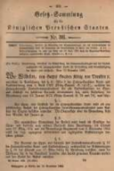 Gesetz-Sammlung f&uuml;r die K&ouml;niglichen Preussischen Staaten. 1882.11.22 No36