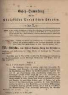 Gesetz-Sammlung f&uuml;r die K&ouml;niglichen Preussischen Staaten. 1897.03.11 No7