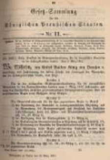 Gesetz-Sammlung f&uuml;r die K&ouml;niglichen Preussischen Staaten. 1897.03.30 No11