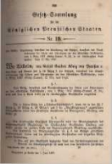 Gesetz-Sammlung f&uuml;r die K&ouml;niglichen Preussischen Staaten. 1897.06.01 No19