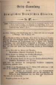 Gesetz-Sammlung f&uuml;r die K&ouml;niglichen Preussischen Staaten. 1897.06.30 No27