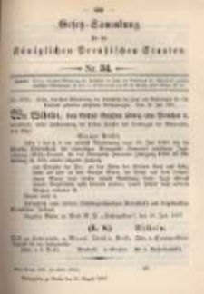 Gesetz-Sammlung f&uuml;r die K&ouml;niglichen Preussischen Staaten. 1897.08.21 No34
