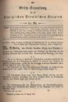 Gesetz-Sammlung f&uuml;r die K&ouml;niglichen Preussischen Staaten. 1897.08.23 No35