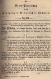 Gesetz-Sammlung f&uuml;r die K&ouml;niglichen Preussischen Staaten. 1897.09.01 No38