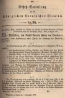 Gesetz-Sammlung für die Königlichen Preussischen Staaten. 1897.09.01 No38
