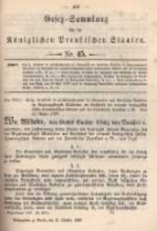 Gesetz-Sammlung für die Königlichen Preussischen Staaten. 1897.10.21 No45