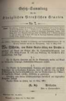 Gesetz-Sammlung für die Königlichen Preussischen Staaten. 1899.03.21 No7