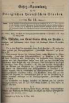 Gesetz-Sammlung f&uuml;r die K&ouml;niglichen Preussischen Staaten. 1899.03.30 No11